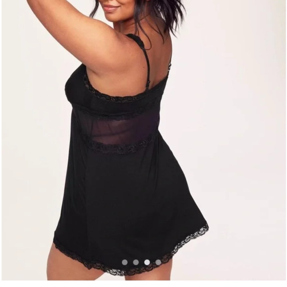NEW Adore Me Primrose Plus Slip Babydoll Dress Size 0X Black~ with tag